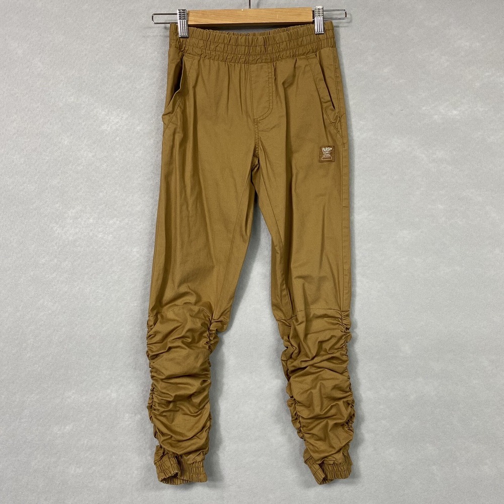 Parish Nation Boys 8 Jogger Pants Rust Brown Gathered Leg Stretch Elastic Waist